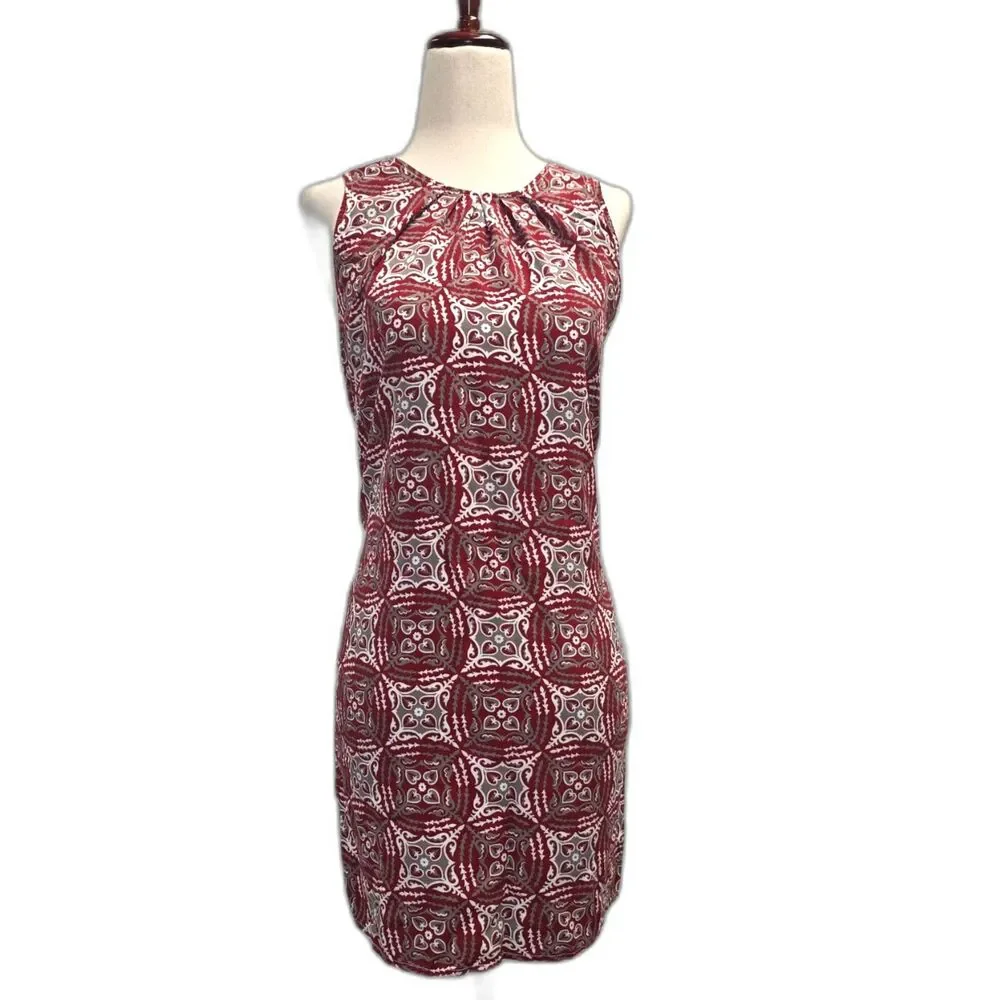 All for Color Sarah V-Back Shift- Crimson/White Dress Size Small - Picture 3 of 9